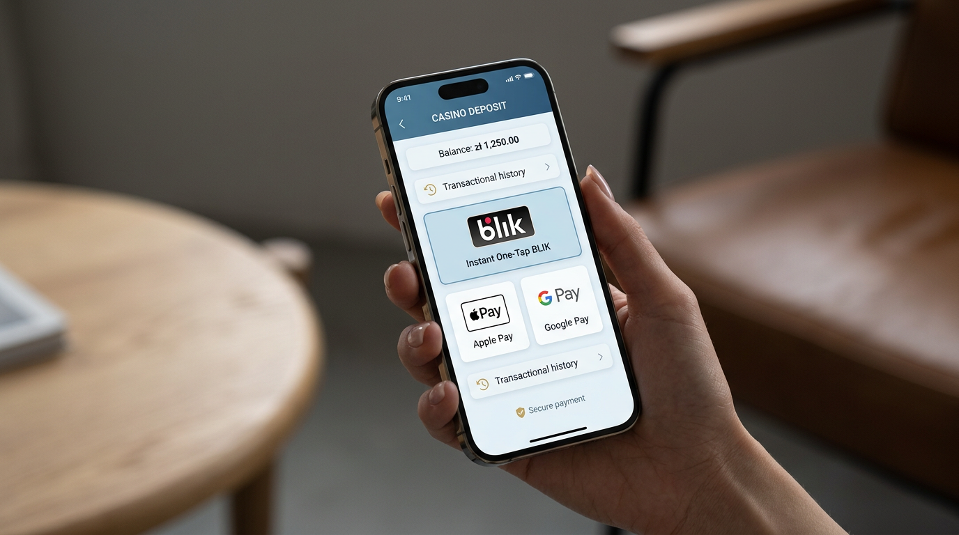 Interfejs płatności mobilnych BLIK w aplikacji kasynowej